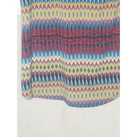 LuLaRoe Classic T shirt tribal red yellow blue polyester blend size xs READ new - Picture 6 of 11
